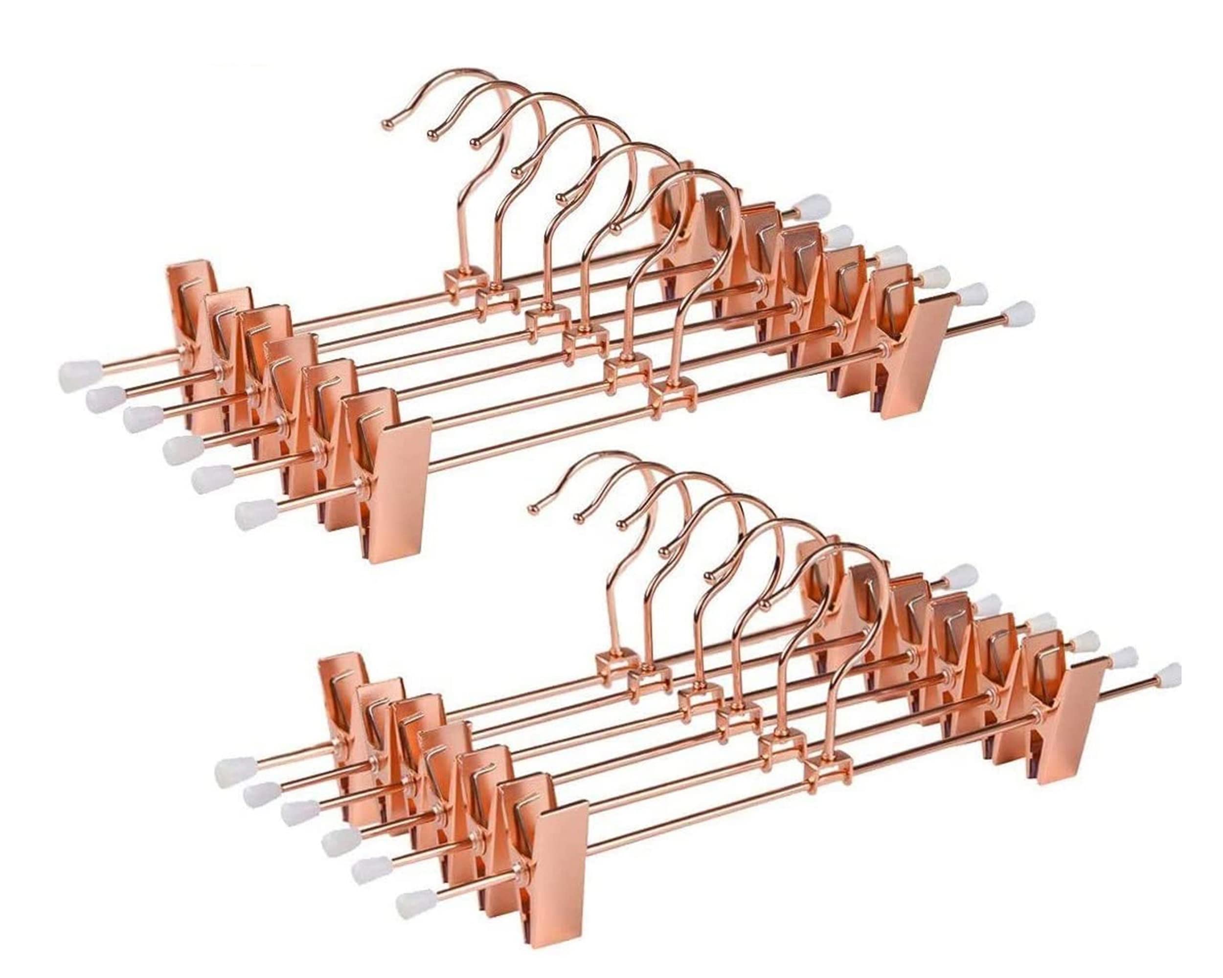 【送料無料】Amber Home ローズゴールドズボンハンガー 20本組 スカートハンガー スチールハンガー ボ..
