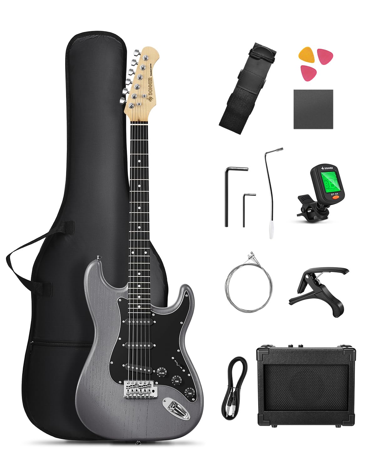 【送料無料】Donner エレキギター 初心者セット STタイプ SSSピックアップ 39インチ フ ...