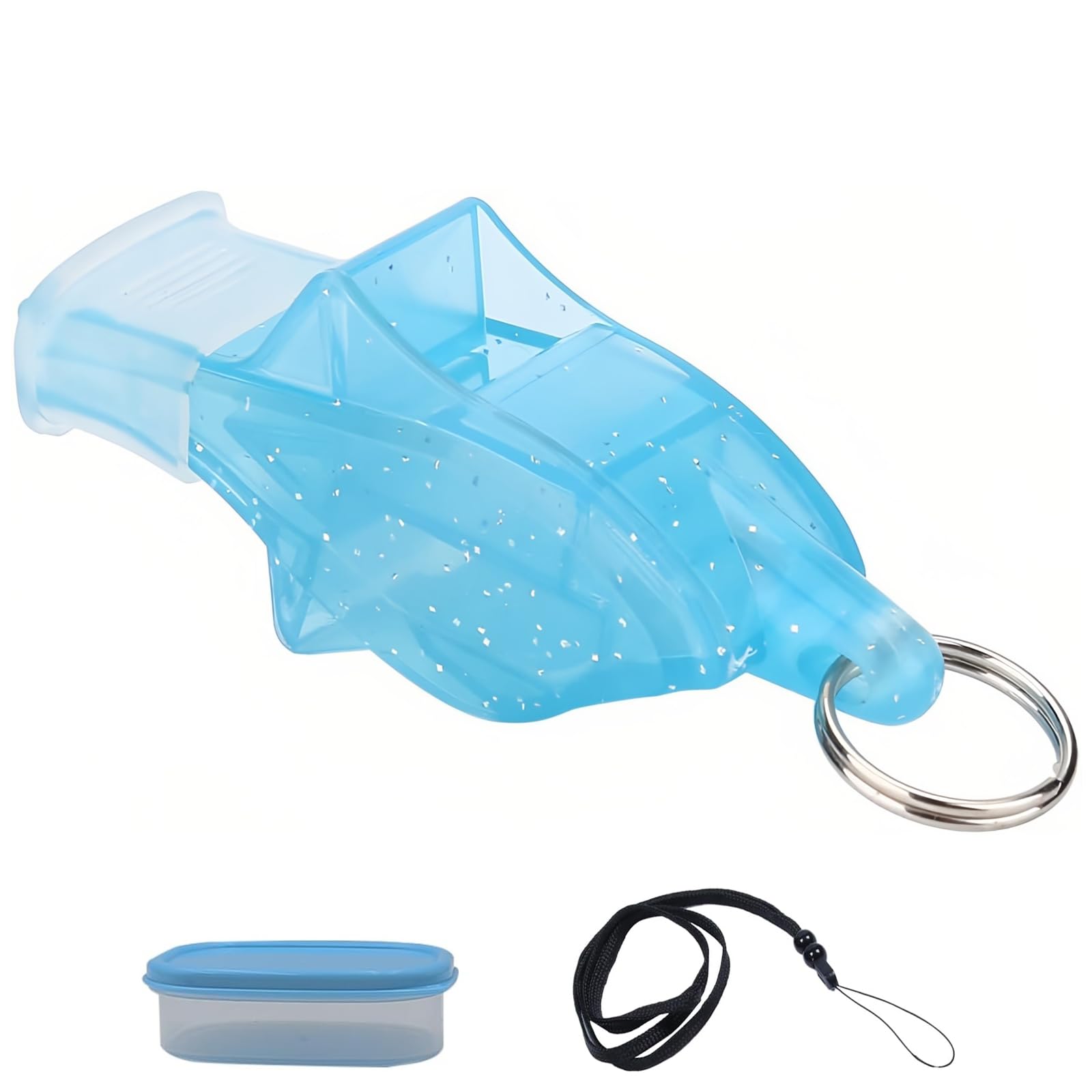 【送料無料】TOAURDA 大音量 バスケットボール審判プロ使用 イルカ口笛 高音量 モルテン ホイッスル ストラップ付き 審判用 ホイッスル 競技やスポーツ用 ホイッスルプリエコ笛 軽量 ホイッスル 携帯性 収納ケース付き(スカイブルー色) (スカイブルー色)