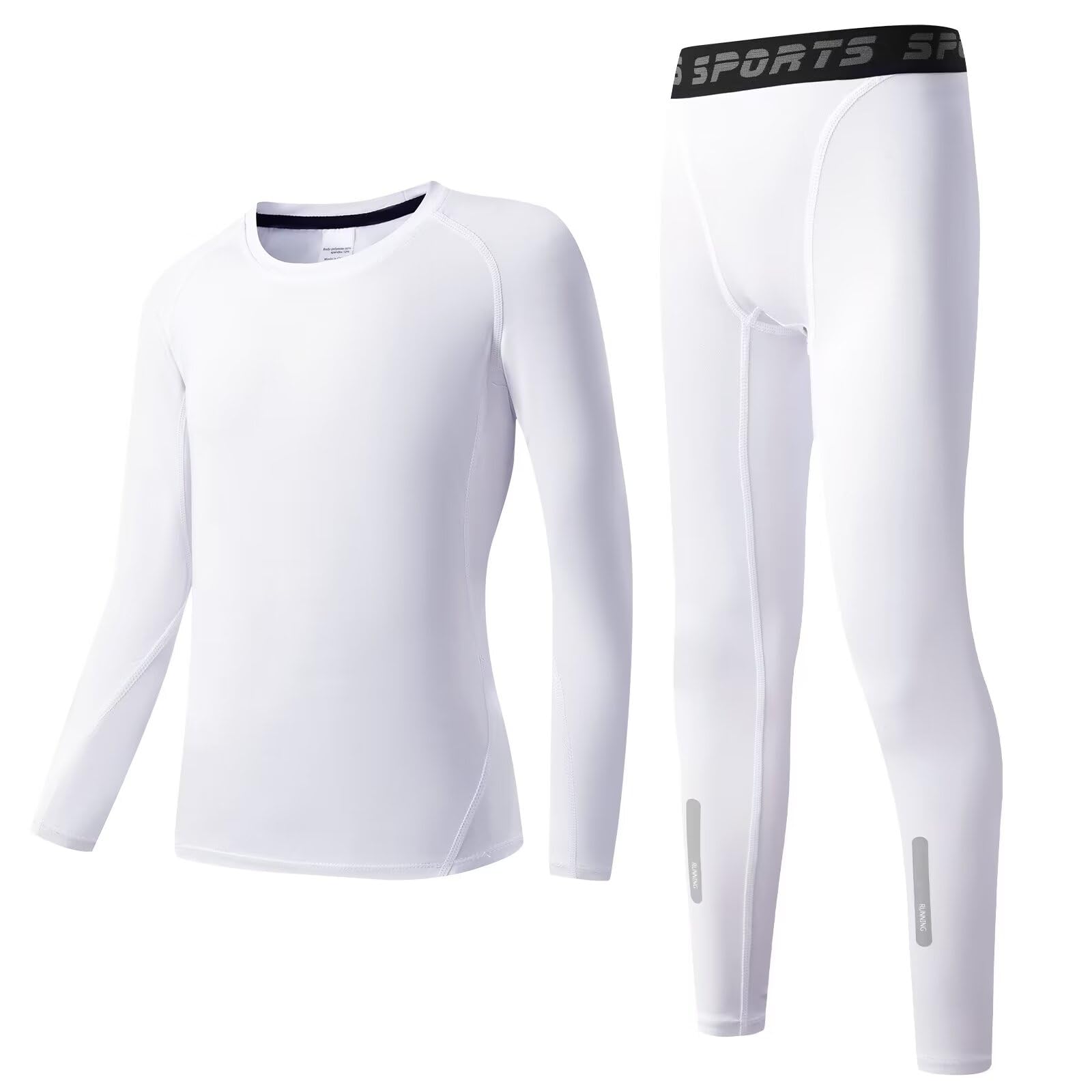 【送料無料】[Sillictor] キッズ コンプレッション ウェア 上下セット インナー スポーツ シャツ タイツ [吸汗速乾・通気保温] 3273+3329 ホワイト 130