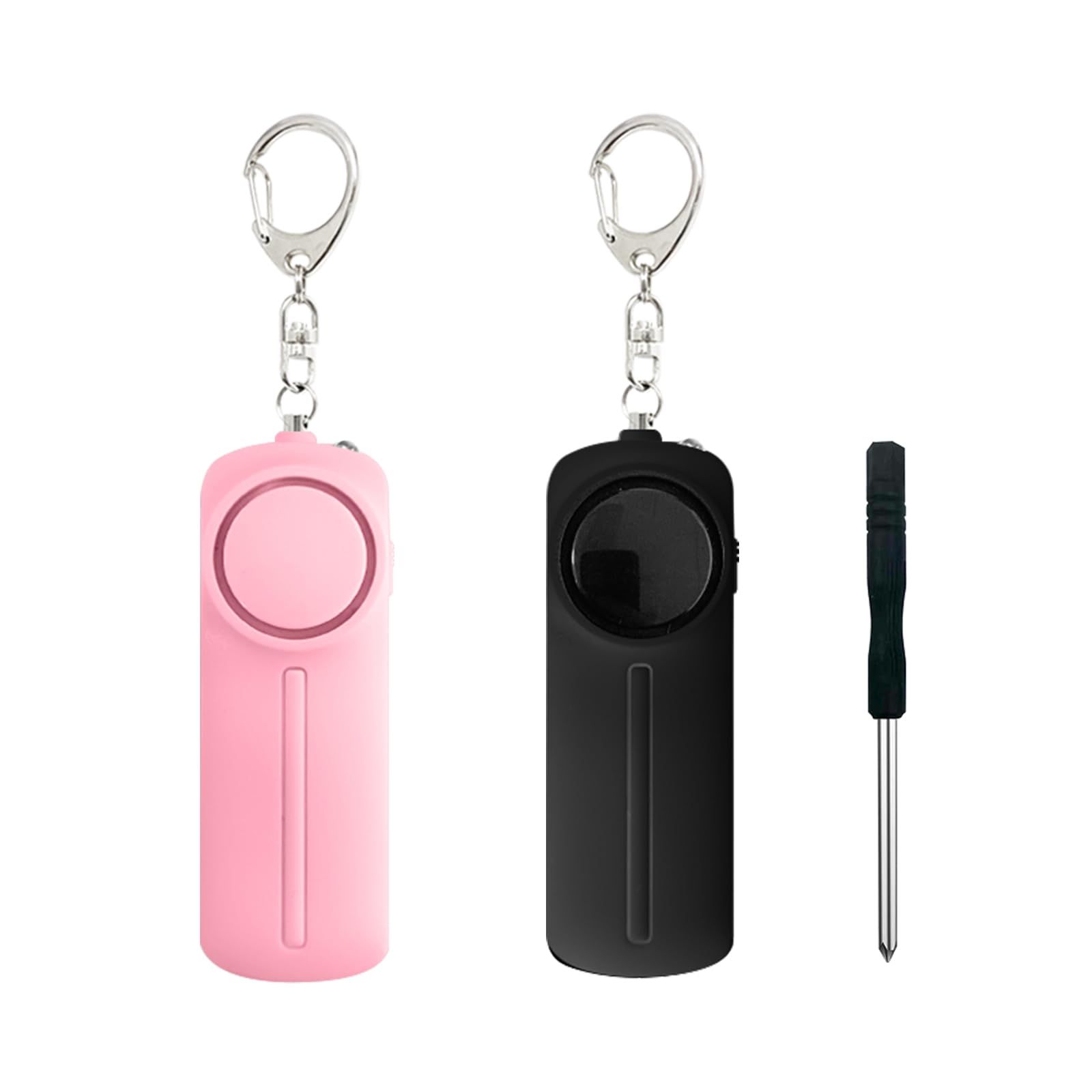 【送料無料】Hion 防犯ブザー【2個入り（ピンク＋ブラック】【交換用ドライバー付き＋単4電池付き】 ...