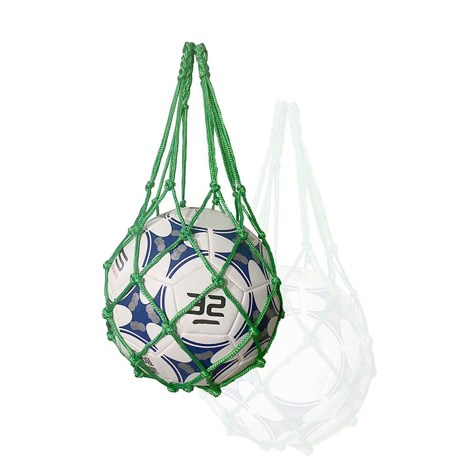 【送料無料】ALLVD 収納 サッカー/バレーボール/バスケットボール用 簡易ボールバッグ 網袋 持ち運び 保管用 (グリーン)