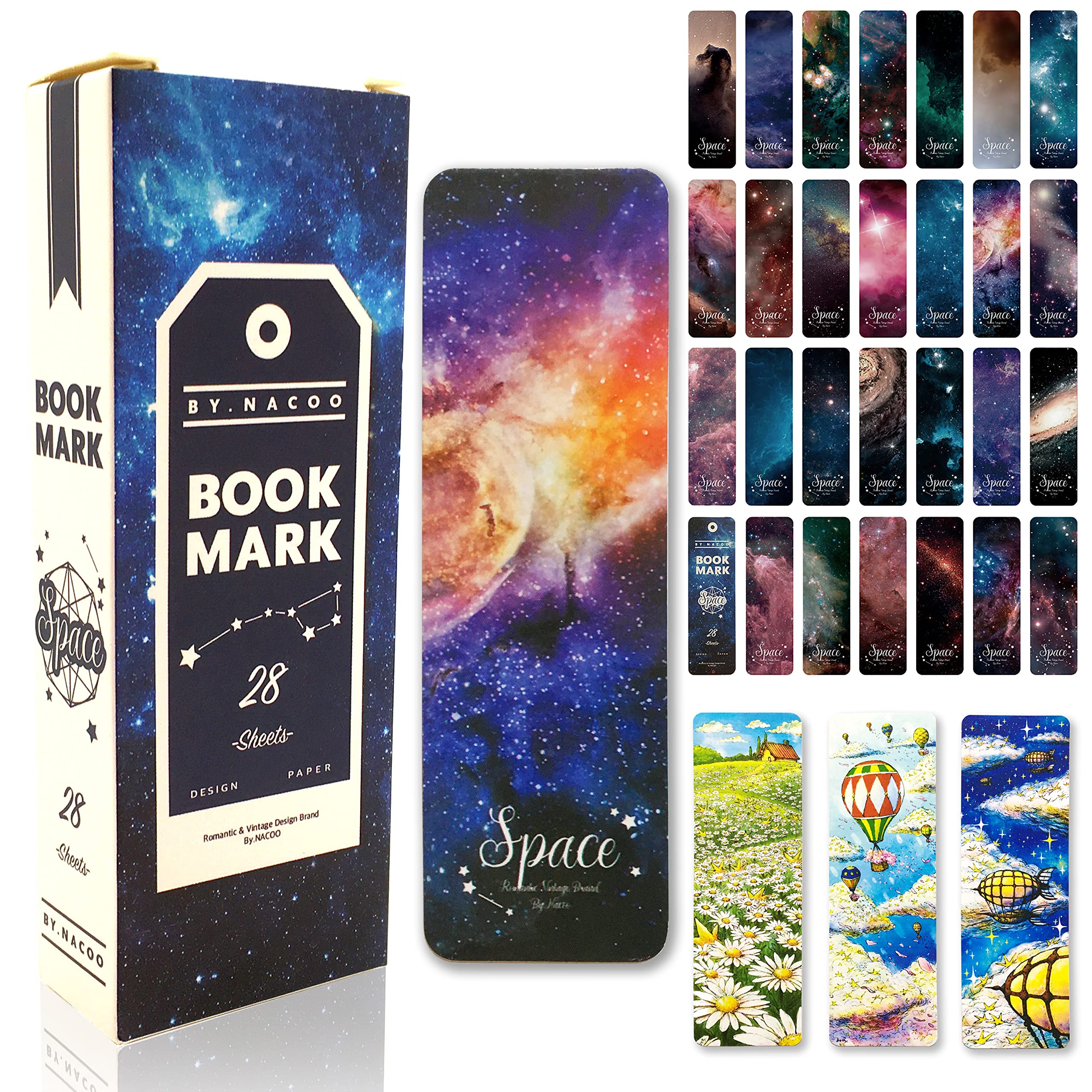 【送料無料】star&petal しおり 栞 ブックマーク ブックマーカー 本 綺麗 可愛い 宇宙 28枚＋オリジナ..