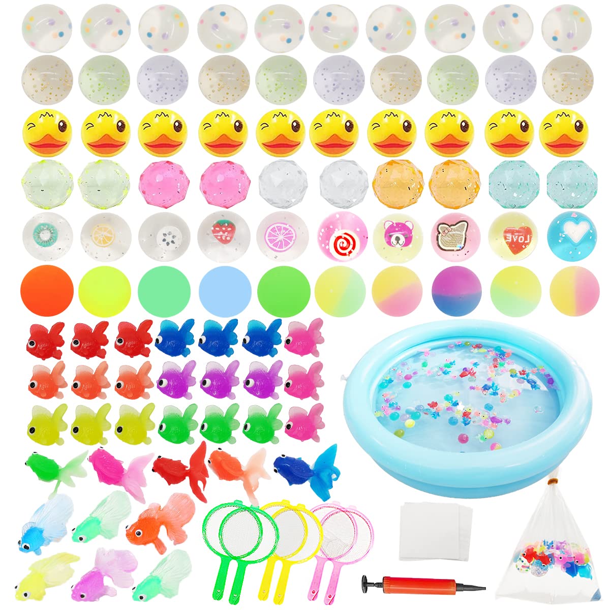 【送料無料】Hifinger 金魚すくい 110点セット おうちでスーパーボールすくい スーパーボール きんぎょ..