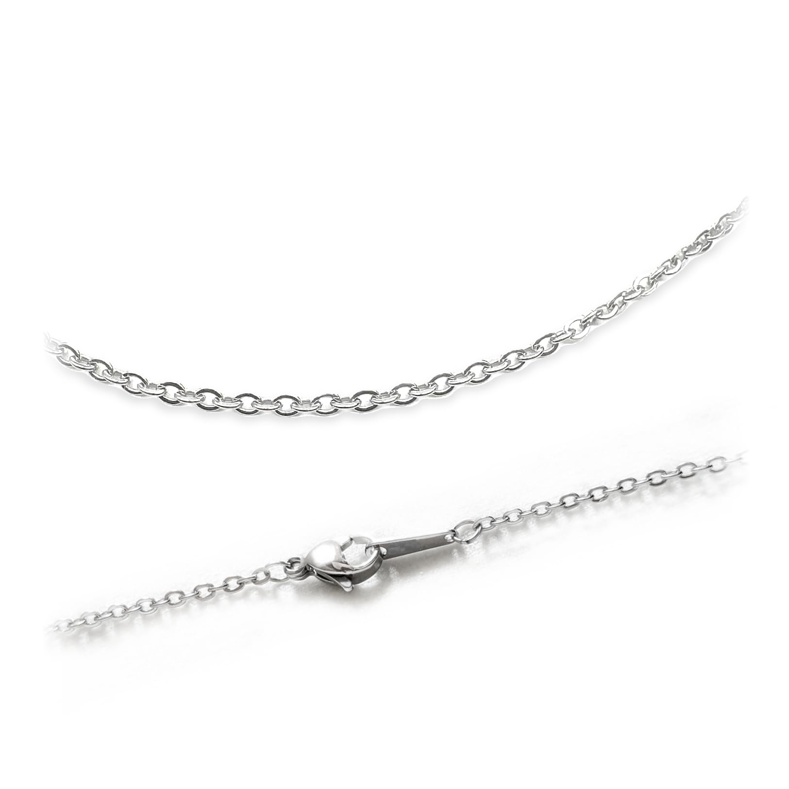 【送料無料】[Atlacic] ネックレス チェーン サージカルステンレス 316L 平あずきチェーン レディース メンズ 金属アレルギー対応 (チェーンサイズ1.3mm、長さ45cm)