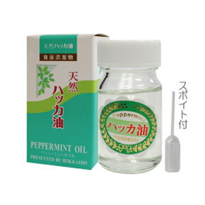 北海道北見産　天然ハッカ油（丸ビン） スポイト付　20ml(配送区分:B)