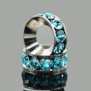 ロンデルパーツA(10個)ライトブルー約11mm〔 天然石 パワーストーン アクセサリー 〕