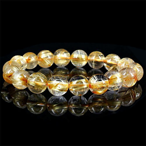 高品質タイチンルチルクォーツブレスレット約30g約10mm 〔 天然石 パワーストーン アクセサリー 〕