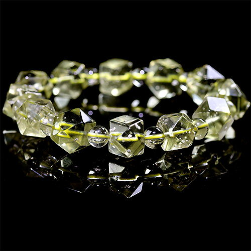 〔K1849-3〕高品質 約10mm リビアングラス 隕石 ブレスレット Libyan desert glass（クリストバライト）