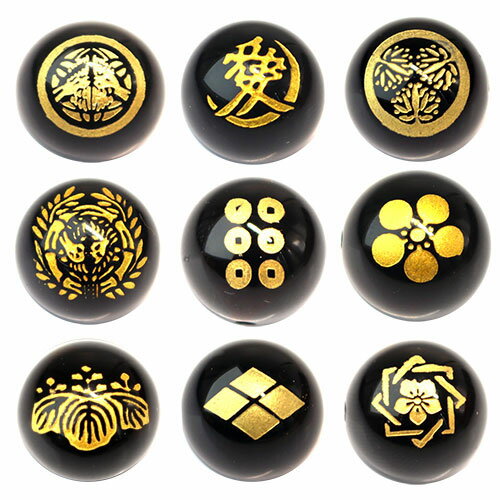 オニキス 家紋彫り ビーズ  粒売り  1粒〔 天然石 パワーストーン アク...