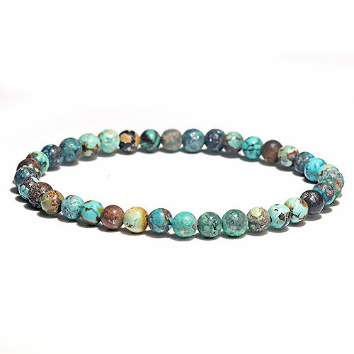 〔K1935〕約5mm 中国湖北省産 フーベイターコイズ ターコイズ ブレスレット Hubei Turquoise
