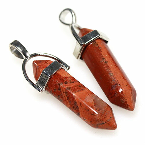 〔J262-10p〕レッドジャスパー ペンダントトップ ペンデュラム10個
