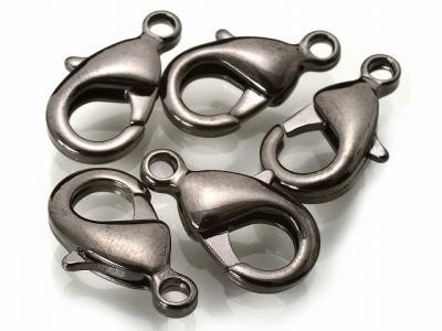 カニカンパーツ 留め具 1セット(20個)約15mm×8mm ブラックカラー〔 天然石 パワーストーン アクセサリー 〕