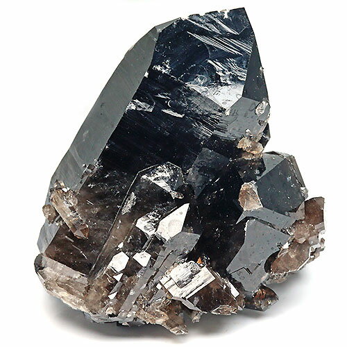 〔D30-525〕極上品 アーカンソー州産 スモーキークォーツ 黒水晶 クラスターARKANSAS CRYSTAL ギャランティーカード付【メール便不可】