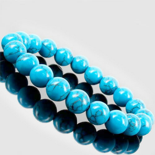 【勇気と希望の石】ターコイズ ブルー ブレスレット8mm 〔 天然石 パワーストーン アクセサリー 〕