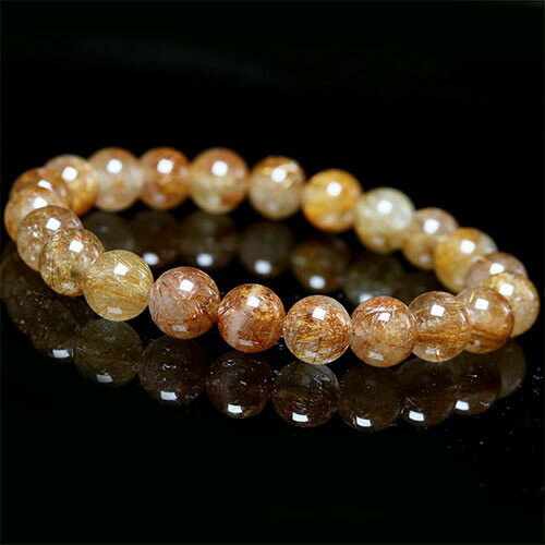 〔K1180-9m〕9mmお買い得 ルチルクォーツ ブレスレット