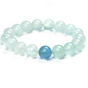 〔K1711-12〕約12mm アクアマリン Aquamarine ブレスレット