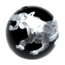銀彫り 白虎 オニキス ビーズ 四神獣【粒売り】 約16mm 1個〔 天然石 パワーストーン アクセサリー 〕|詳細画像