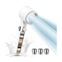 FO:シャワーヘッド マイクロナノバブル ミスト 3+1段階モードシャワー 浄水 手元止水 水圧調整 極細水流 塩素除去 肌ケア 水漏れ防止 汚れ除去 増圧節水シャワー 15層フィルター付 3*アダプター付 ホワイト