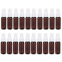 FO:ボトル 30ml 霧吹き 遮光 容器 ミニ 詰め替えボトル PET製 アロマ 容器 ミスト 小分けボトル 茶色 20本セット(ヘッド色ランダム)