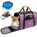 FO:猫 キャリー バッグ 折りたたみ ペットキャリー 4way ショルダー 中・大型猫用・小型犬用 リュック 変形しない 通気性 臭気がない 車載/ドライブ/キャンピング/旅行/通院/災害避難用 (マット付き)(飛び出し防止リード付き)(猫食器付き