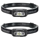 FO:ヘッドライト2個セット 500ルーメン USB充電式 LED アウトドア用ヘッドライト 38g超軽量 センサー検知 IPX5防水 ヘッドランプ 小型へっど...