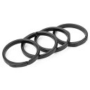 FO:チタン キー ホルダー リング 軽量 サイドプッシングデザイン 4個入り (S/27mm ブラックー4個入)