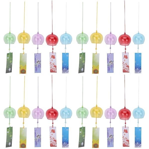 風鈴 夏の風物詩 20個セット ?? 江戸風鈴 ガラス ふうりん 手作り diy おしゃれ 飾り物