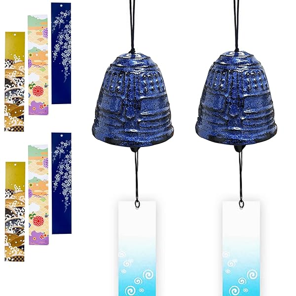 風鈴 鉄器 多種類から選べる 2セット 防水短冊3枚つき ウィンドチャイム 金属 鋳鉄 おしゃれ 癒し音 涼しい 清涼 いい音 夏の風物詩 伝統工芸 手作り 人...