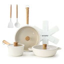 PASCAシリーズ フライパンセット 鍋セット セラミック フライパン26cm 健康調理器具 10点 IH対応 くっつかない 手入れ簡単 蓋付き PASCAシリーズ