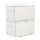 クローゼット収納 衣類収納ケース 40x30x25cm 2個セット 透明収納ボックス 布団収納 収納キューブケース 折りたたみ式 収納ケース ふとん収納 クリアプラスチック 防塵・防汚・防水 衣装収納ブックス 雑貨収納 小物・衣類・靴収納 30L ホ