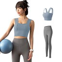 FO:ヨガウェア レディース スポーツウェア スリムフィット ハイウエストヨガパンツ タイツ お腹引き締め ヨガウェア上下セット おしゃれ 通気性 伸縮性 吸汗...