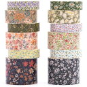 FO:12巻 花柄 マスキングテープ セット 花が咲く庭 和紙テープ 女性のスタイル ワシテープ 包装、DIY工芸品 (忘れ川)