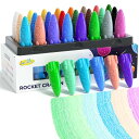 FO:クレヨン ロケット型 24色 可愛い 持ちやすい 手汚れない 折れにくい 安全 無毒 水で落とせる お風呂 塗り絵 落書き お絵描き セット 小学生 赤ち...