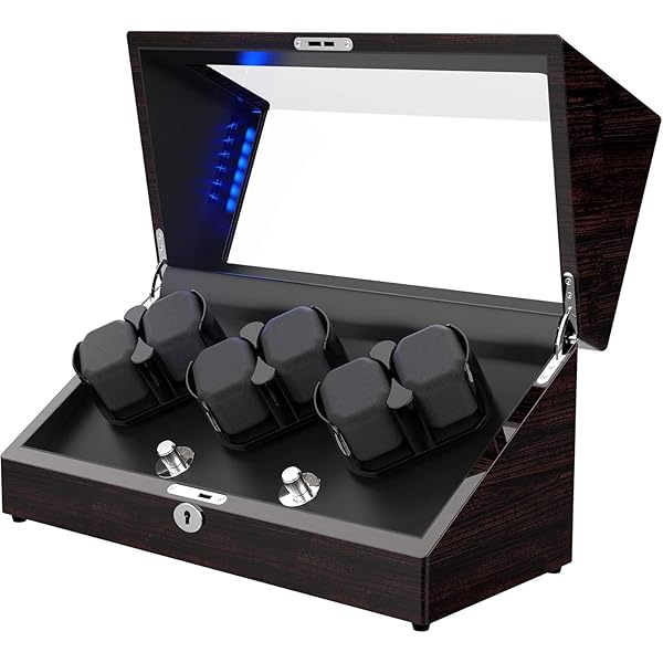 ワインディングマシーン 6本巻き上げ ウォッチワインダー 腕時計自動巻き機 高級時計ケース 腕時計ケース 時計収納 腕時計ワンダー watch winder 日本製マブチモーター 静音設計 (木柄6本巻き)