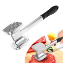 FO:肉たたき 肉筋切り アルミニウム 両面ミートハンマー 肉叩き 家庭用 調理器具(シルバー)(3)