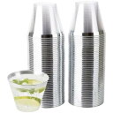 FO:プラスチックカップ プラカップ 西洋料理 カップ アイスクリームカップ 9オンス 100個 透明プラスチックカップ 使い捨てハードカップ プラスチックワイ...