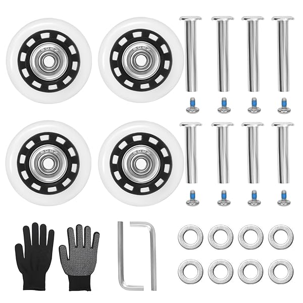 スーツケース キャスター 交換用 透明色 4個セット 50mm ゴム 車輪修理 交換 キット 静穏 セット ホイ..