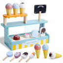 FO:おままごとセット おもちゃ 木製 アイスクリームショップ 16点 ままごと 知育玩具 木のおもちゃ 種類豊富 ごっこ遊び 親子遊び 子供 誕生日プレゼント 入園お祝い CS143