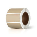 FO:感熱ラベルシール 茶色 矩形タイプ 25×50mm ラベルシール 500枚入り/巻 プリンター対応 感熱ロール紙 強粘着 ロール紙 ステッカー シール オ...