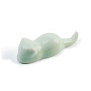 FO:筆置き 猫 文鎮 青磁 陶器 - 書道が好きな友人へのプレゼント 弟粉