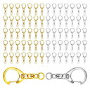 FO:キーホルダー金具 70個入り キーホルダー パーツキーホルダー チェーン ストラップ 金具 キーリング ナスカン 回転フック 丸カン 付き 回転キーリング...