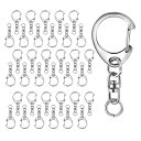 FO:キーホルダー金具 【100個入】ワンタッチキーホルダー 回転カン付き ハンドメイド キーリング アクセサリー DIY 手芸用品 シルバー