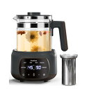 【送料無料】電気ケトル ガラス 温度調節 (±1℃) 72H保温機能付き 1.3L大容量 37℃~95℃温度設定 湯沸かしケトル 小型 急速沸騰 お茶/コーヒー...