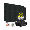 FO:吸音材 200kg/m³ 高密度 吸音ボード 吸音対策 室内装飾 楽器 消音 騒音 防音 30cm×30cm 手軽にDIY 難燃 防湿 保温 吸音パネル 虫ピン押しピン付き 36枚