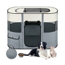 FO:ペットサークル 折りたたみ サークル 犬 室内 ペット ケージ メッシュ 扉付き 犬用サークル 小型犬 組立簡単 ハムスター ケージ 防水 長方形 キャッ...
