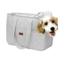 FO:ペットキャリーバッグ 犬 猫 小型犬 うさぎ 2WAY 布製 顔出し トート ショルダー お出かけ 防災 折りたたみ マット付き 飛び出し防止(グレー)