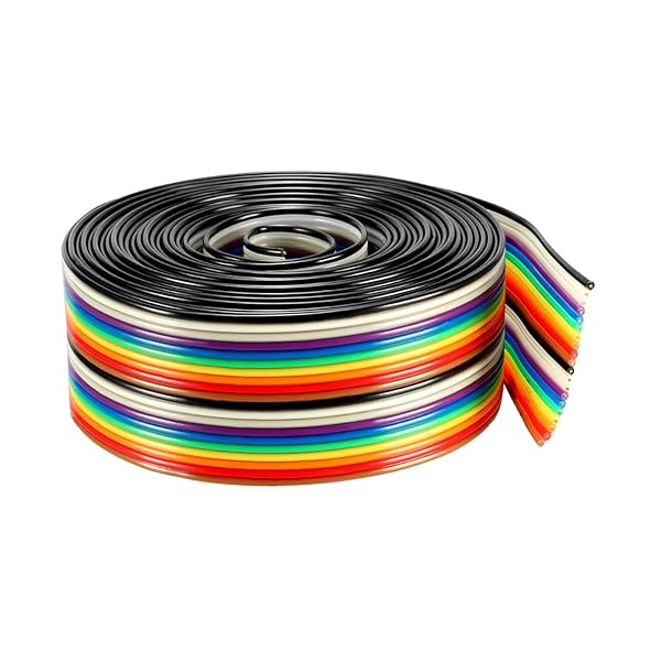 【送料無料】20ピン フラットリボンケーブル IDCレインボーカラー 1.27 mm間隔コネクタ用 300 cm