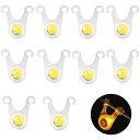 【送料無料】ロープ LED ライト 10個セット 300時間連続点灯 キャンプ ガイロープ ペグ 夜間 転倒 防止 防水 パーティー・テント・庭などに最適 電池付属 (イエロー)