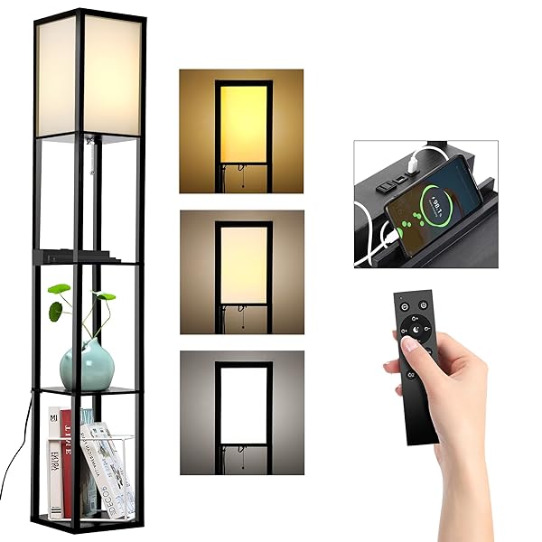 【送料無料】フロアランプ ラック付き スタンドライト【USB充電ポート付く】 間接照明 おしゃれ フロア..